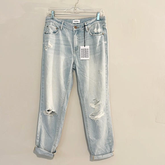 NWT Pistola x Revolve Remy Slim Boyfriend light wash jeans women size 30 - Picture 5 of 6